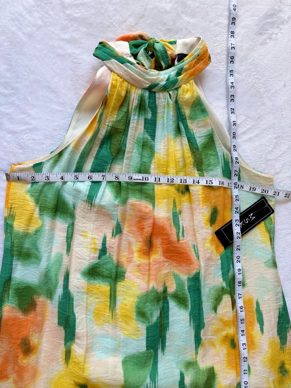 MSK Floral Sleeveless A-Line Silhouette Halter Dress--NWT--L - Picture 16 of 16